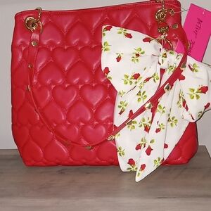 Betsey Johnson Valentine's Day Satchel NWTS RED